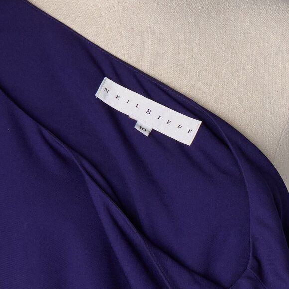 Neil Bieff Purple Skirt Set Sz 10 Long Sleeve Top Maxi Tiered Ruffle Formal Read - Picture 6 of 16